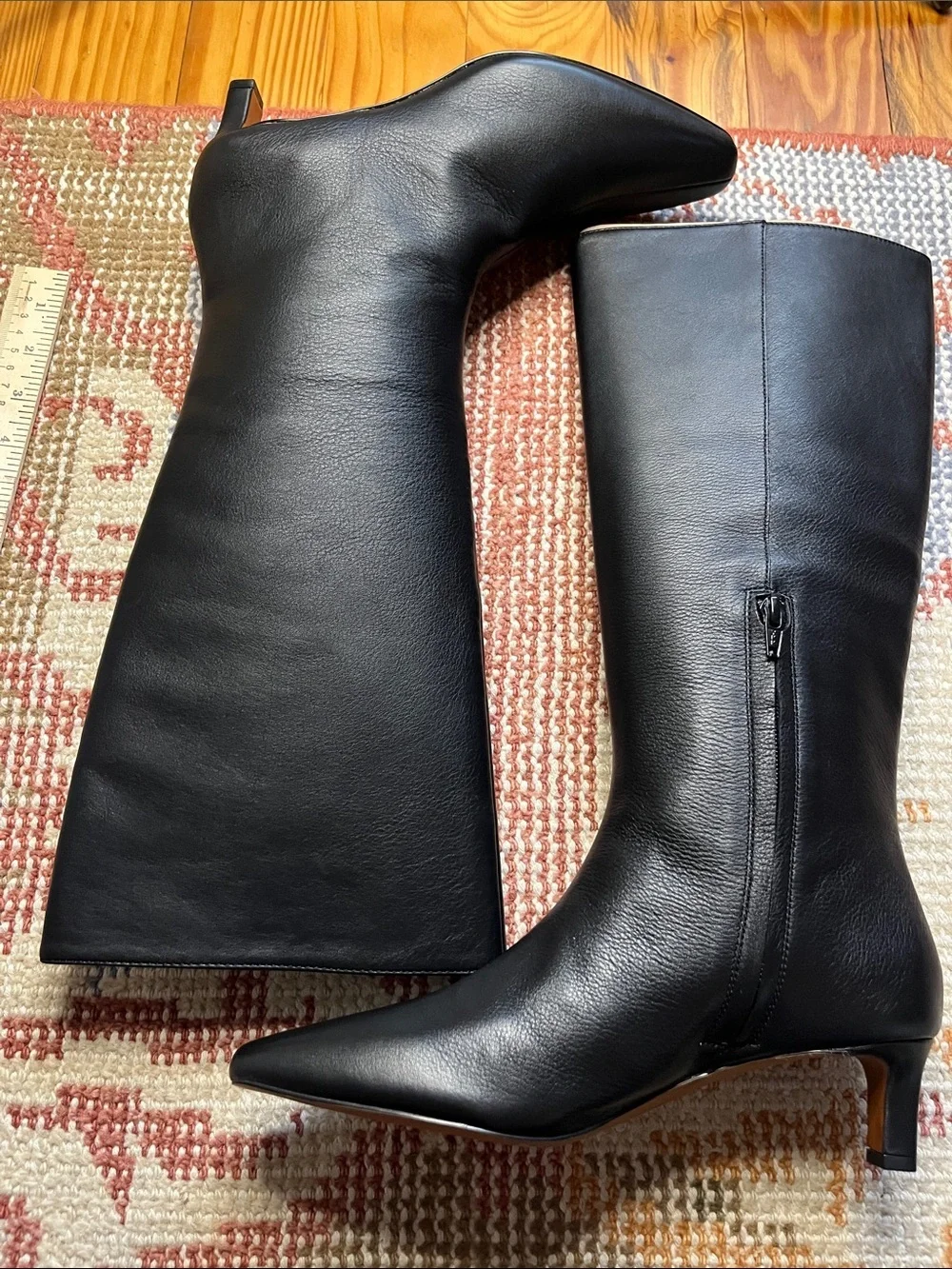 NWOT Madewell The Dimes Knee-High Boots Black Leather Size 8